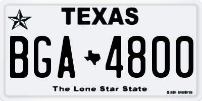 TX license plate BGA4800