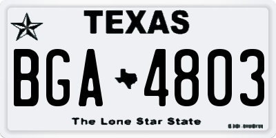 TX license plate BGA4803