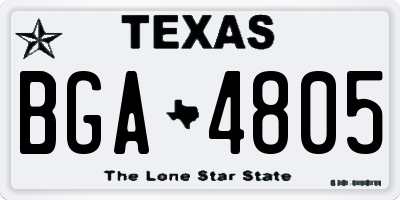 TX license plate BGA4805