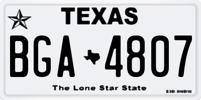 TX license plate BGA4807