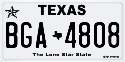 TX license plate BGA4808