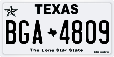 TX license plate BGA4809
