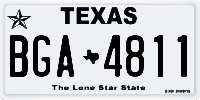 TX license plate BGA4811