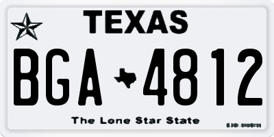 TX license plate BGA4812