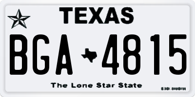 TX license plate BGA4815