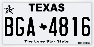 TX license plate BGA4816