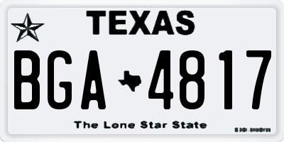 TX license plate BGA4817