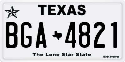 TX license plate BGA4821