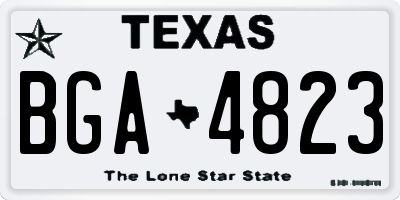 TX license plate BGA4823