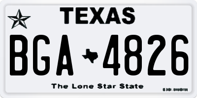 TX license plate BGA4826