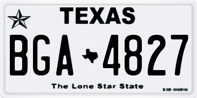 TX license plate BGA4827