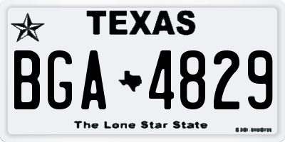 TX license plate BGA4829