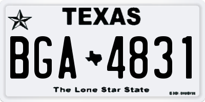 TX license plate BGA4831