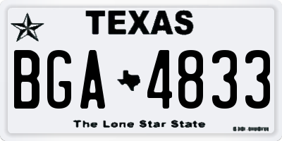 TX license plate BGA4833