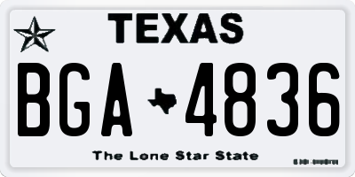 TX license plate BGA4836