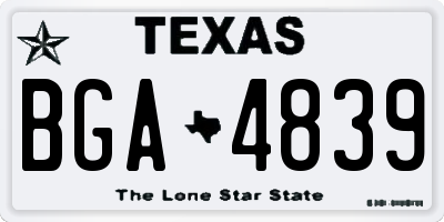 TX license plate BGA4839