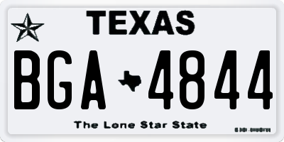 TX license plate BGA4844