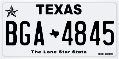 TX license plate BGA4845