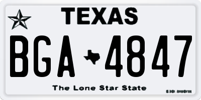 TX license plate BGA4847