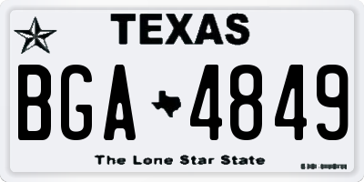 TX license plate BGA4849