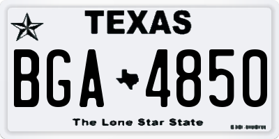 TX license plate BGA4850
