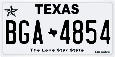TX license plate BGA4854