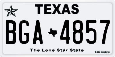 TX license plate BGA4857