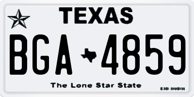 TX license plate BGA4859