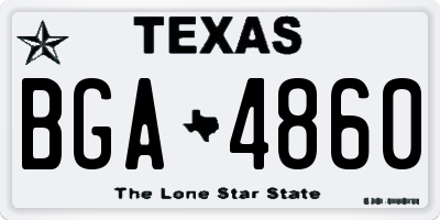 TX license plate BGA4860