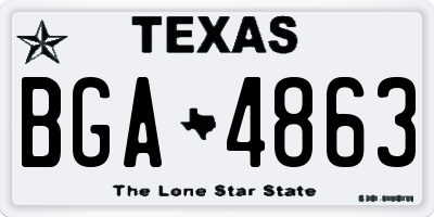 TX license plate BGA4863
