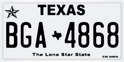 TX license plate BGA4868