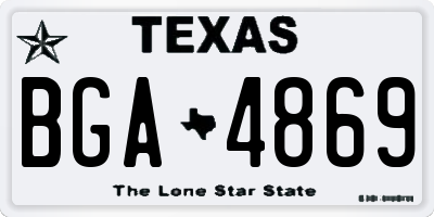 TX license plate BGA4869