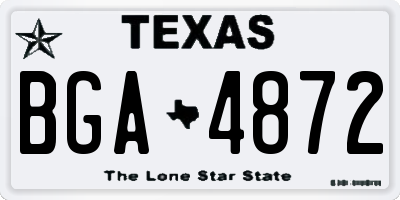 TX license plate BGA4872