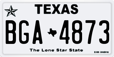TX license plate BGA4873