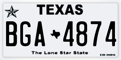 TX license plate BGA4874