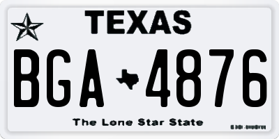 TX license plate BGA4876