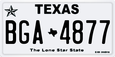 TX license plate BGA4877