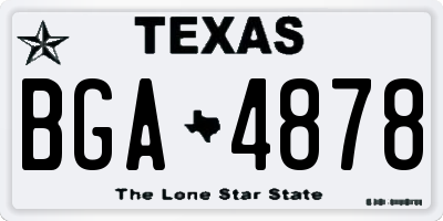 TX license plate BGA4878