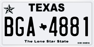TX license plate BGA4881