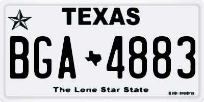 TX license plate BGA4883