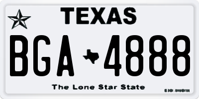 TX license plate BGA4888