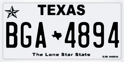 TX license plate BGA4894
