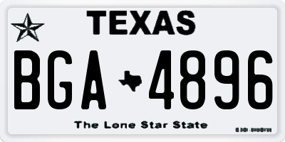 TX license plate BGA4896
