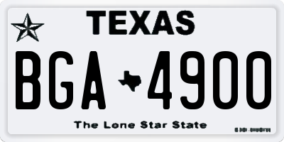 TX license plate BGA4900