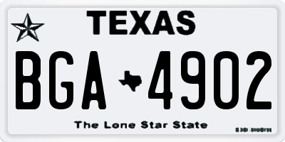 TX license plate BGA4902