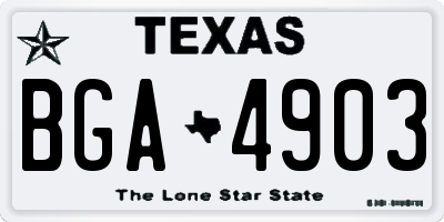 TX license plate BGA4903
