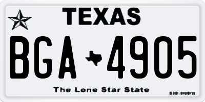 TX license plate BGA4905