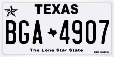 TX license plate BGA4907