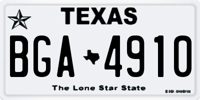 TX license plate BGA4910