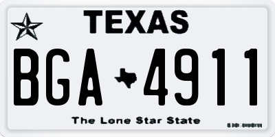 TX license plate BGA4911